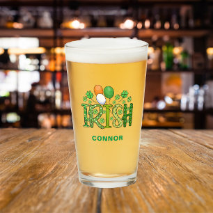 Ierse Kleuren Klaver Naam St Patrick's Day Bier Glas