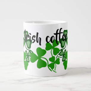 Ierse koffie, Ierland shamrock, wit, klaver 9 Jumbo Beker