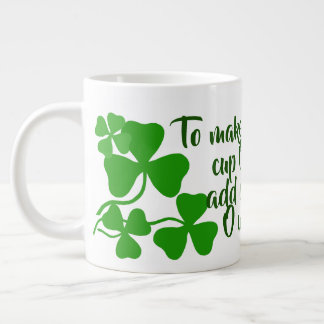 Ierse koffie/ perfect kopje 2 Ierland klaver/wit Extra Grote Mok