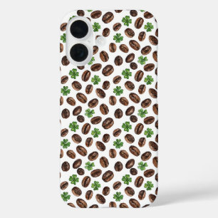 Ierse koffiebonen en klavertjes Funny Design iPhone 16 Hoesje