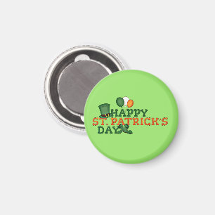 Ierse laarzen, hoed en ballonnen, St. Patricksdag Magneet