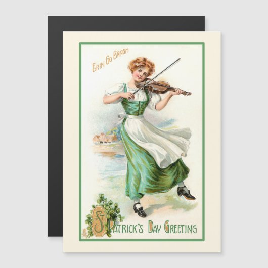  Ierse Lass met Fiddle (Voorkant / Achterkant)