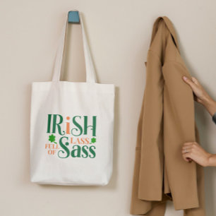 Ierse Lass vol met Sass Funny St Patrick's Day Tote Bag