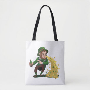 Ierse Leprechaun die Lucky Cookies Gooit Funny Draagtas