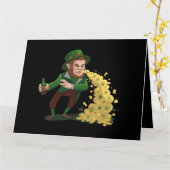 Ierse Leprechaun die Lucky Cookies Gooit Funny  Kaart (Gele Bloem)