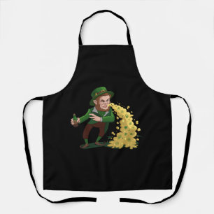 Ierse Leprechaun die Lucky Cookies Weer Weergooit  Schort