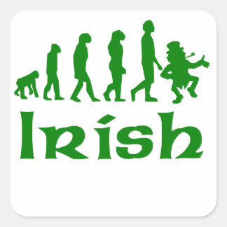 Ierse Leprechaun Evolution Vierkante Sticker