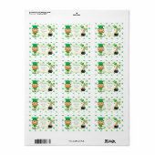 Ierse Leprechaun Groeten Klaver St. Patrick's Dal Etiket (Full Sheet)