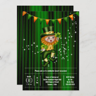 Ierse leprechaun jig shamrock kaart