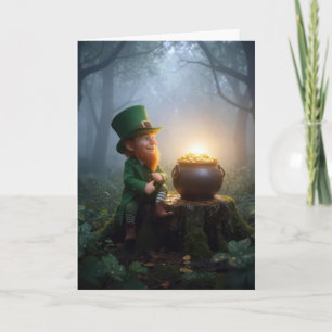 Ierse Leprechaun met een Pot met Goud Kaart