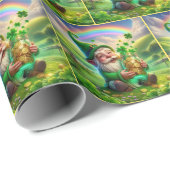 Ierse Leprechaun met gouden munten Cadeaupapier (Rol Hoek)