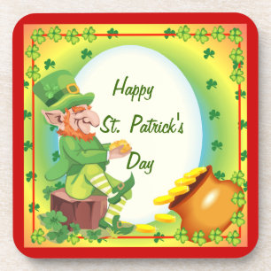 Ierse Leprechaun Pot met Goud Drankjes Onderzetter