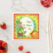 Ierse Leprechaun Pot van Gouden servetten (Insitu)