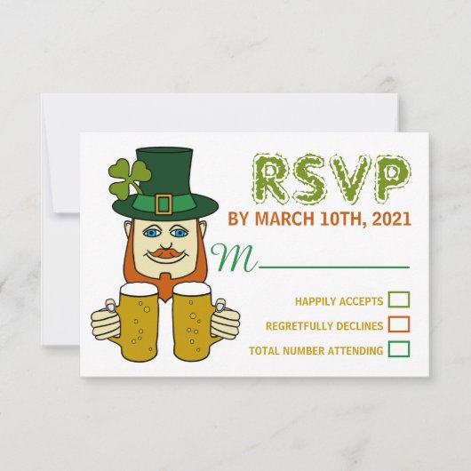 Ierse Leprechaun, St Patrick's Day Party RSVP (Voorkant)