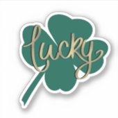 Ierse Lucky Clover St. Patrick's Day Script  Sticker (Voorkant)