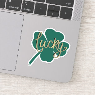 Ierse Lucky Clover St. Patrick's Day Script Sticker