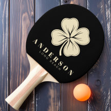 Ierse Lucky Four Leaf Clover met naam Zwart