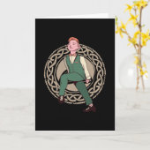 Ierse mannelijke danseres kaart (Gele Bloem)