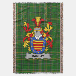Ierse Marlay of O_Marley Wapen Familie Crest Deken