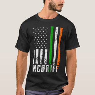 Ierse MCGRIFF familie Amerikaanse vlag Ierland vla T-shirt