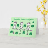 Ierse meisjes die St Patrick's Day dansen Kaart (Gele Bloem)