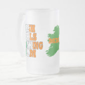 Ierse meisjes drink team matglas bierpul (Voorkant links)