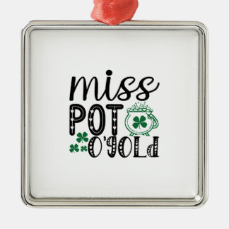 Ierse Miss Pot O Gold Metalen Ornament