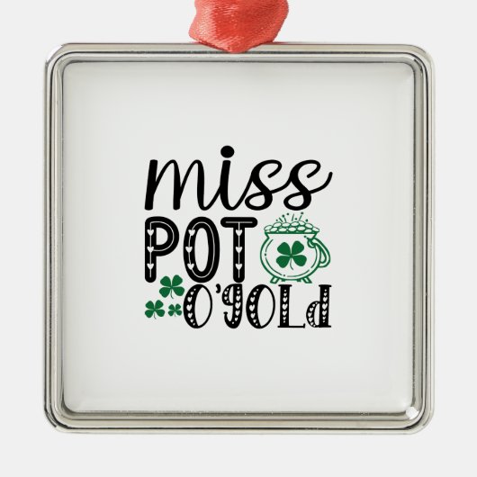Ierse Miss Pot O Gold Metalen Ornament (Voorkant)