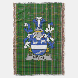 Ierse Nevins of McNevins Wapen Familie Cres Deken