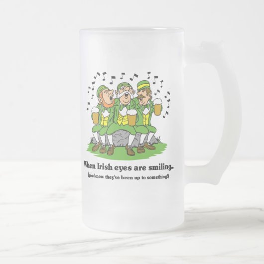 Ierse ogen glimlachen matglas bierpul (Rechts)