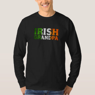 Ierse opa eenvoudig met vintage Ierland vlag T-shirt