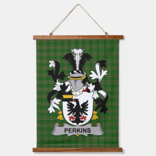 Ierse Perkins Wapen van Familie Crest Hangend Wandkleed