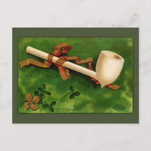 Ierse pijp St. Patrick's Day Vintage ansichtkaart Briefkaart