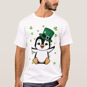 Ierse Pinguïn Leprechaun Dier Schattige Vogel St. T-shirt