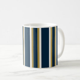Ierse Polo strepen Blauw en Goud Koffiemok