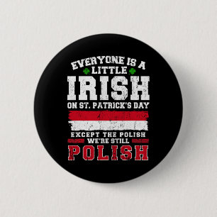Ierse Poolse St. Patrick's Day Poolse Shenanigans Ronde Button 5,7 Cm