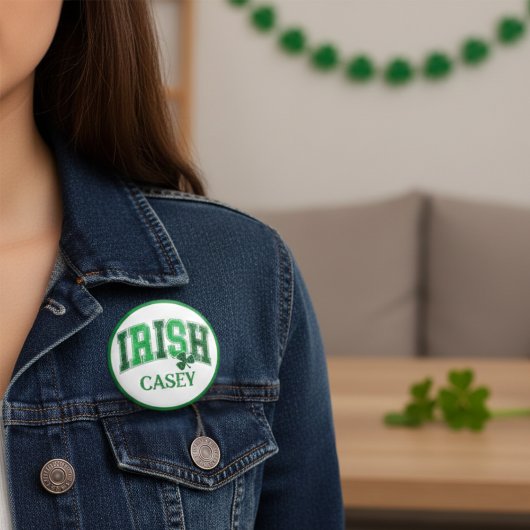 Ierse Pride Retro St Patrick's Day Monogram Ronde Button 7,6 Cm