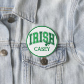 Ierse Pride Retro St Patrick's Day Monogram Ronde Button 7,6 Cm (In situ)