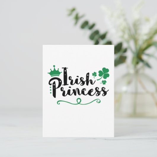Ierse prinses vrouwen St. Patrick's Day script Feestdagenkaart (Staand voorkant)