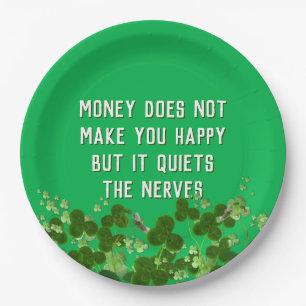 Ierse quote met shamrocks papieren bordje