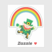 Ierse Regenboog Leprechaun Contour Sticker (Vel)