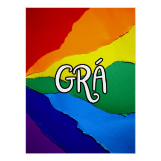 Ierse Regenboog Liefde - Grá betekent liefde Perfect Poster