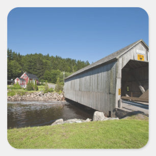 Ierse rivier overdekte brug, St. Martins, New Vierkante Sticker