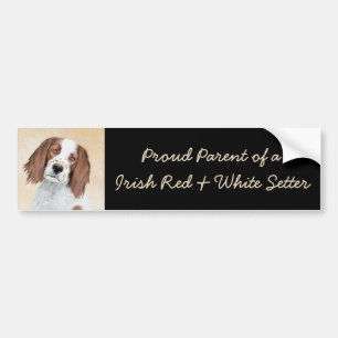 Ierse Rode en Witte Setter Schilderij - Originele  Bumpersticker