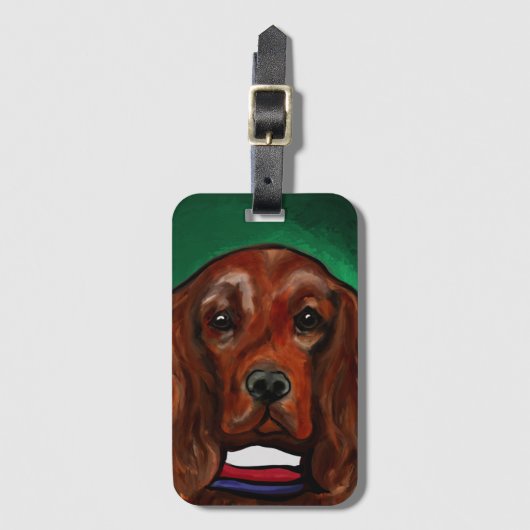 Ierse Rode Setter Bagagelabel (Voorkant (verticaal))