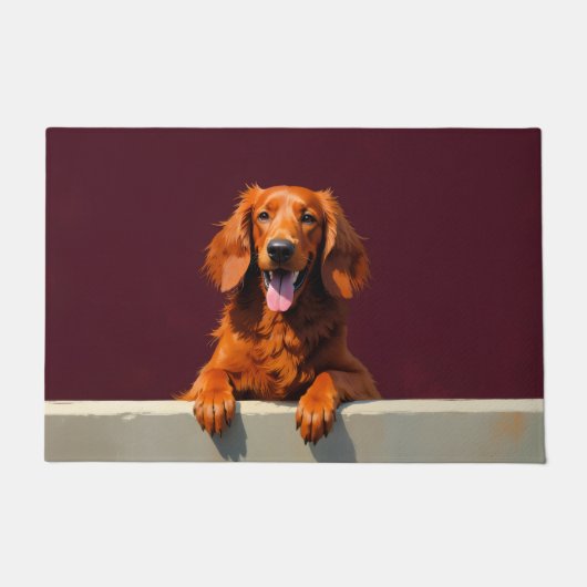 Ierse Rode Setter Deurmat Kunst (Voorkant)