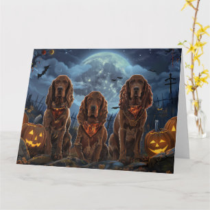 Ierse rode setter Halloween griezelig Kaart