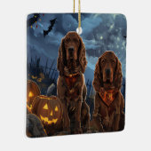 Ierse Rode Setter Halloween Spooky Keramisch Ornament (Rechts)