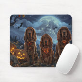 Ierse Rode Setter Halloween Spooky Muismat (Met muis)