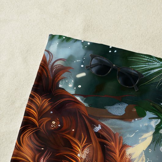 Ierse rode setter hond kerst feestelijk strandlaken (In situ)